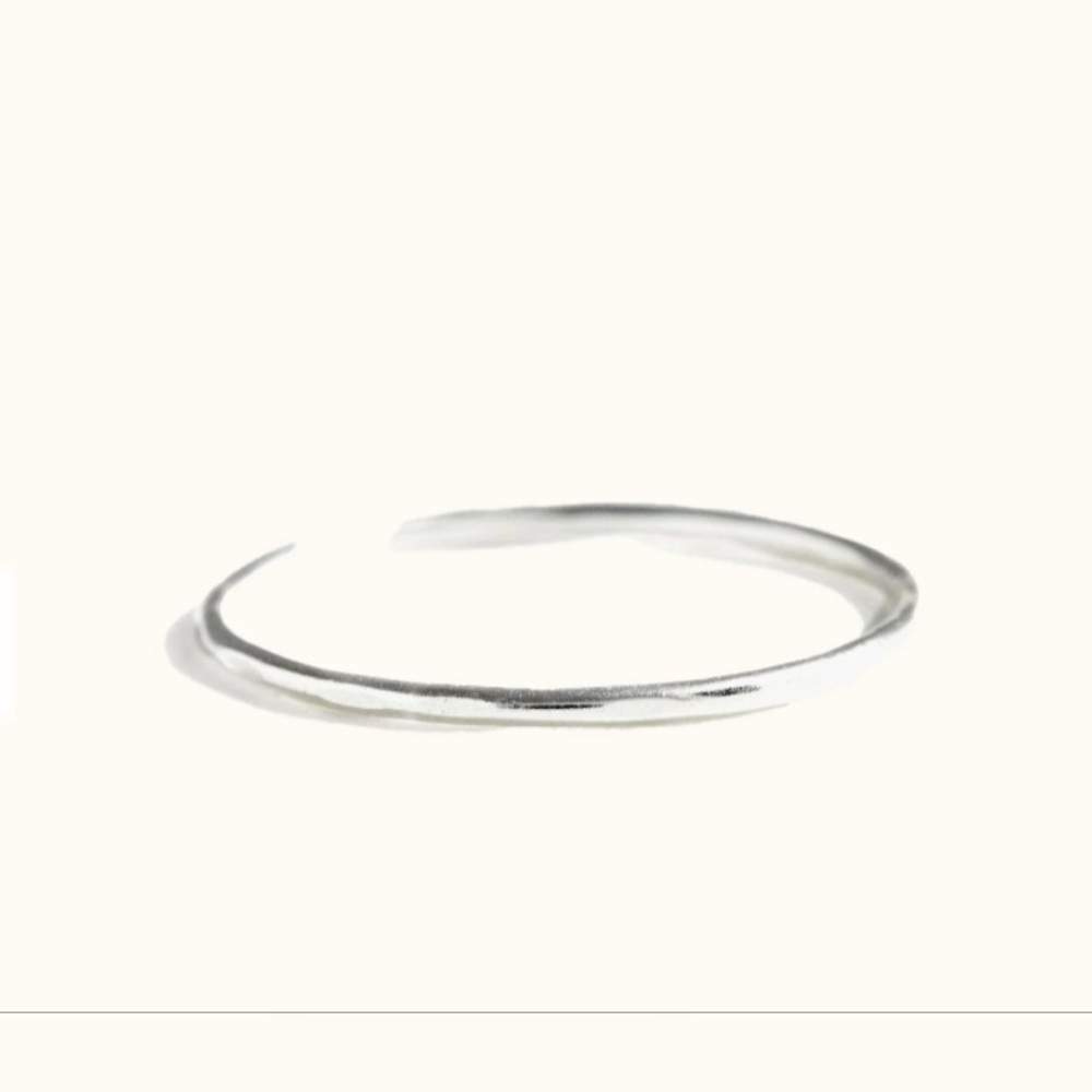 Able Hammered Silver Stacking Ring